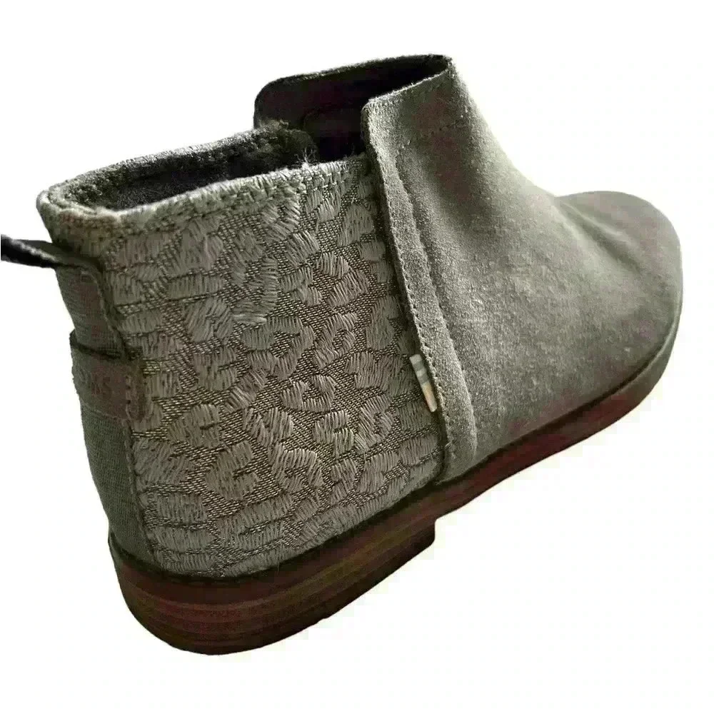 TOMS Classic Girl's Youth Deia Suede Bootie Slip-On Steel-Grey